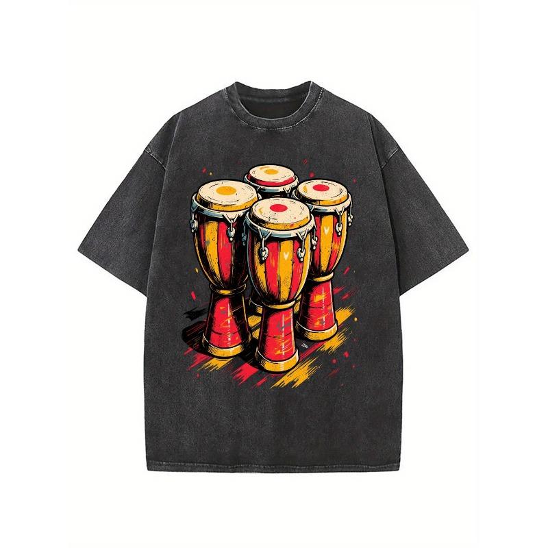 Men s Retro Afrobeat Drum Graphic T-Shirt - Oversized Loose Fit Cotton Tee, Soft Breathable, Washed Crew Neck Short Sleeve Casual Wear for All Seasons S чёрный
Men s Retro Afrobeat Drum Graphic T-Shirt - Oversized Loose Fit Cotton Tee, Soft Breathable, Washed Crew Neck Short Sleeve Casual Wear for All Seasons S чёрный