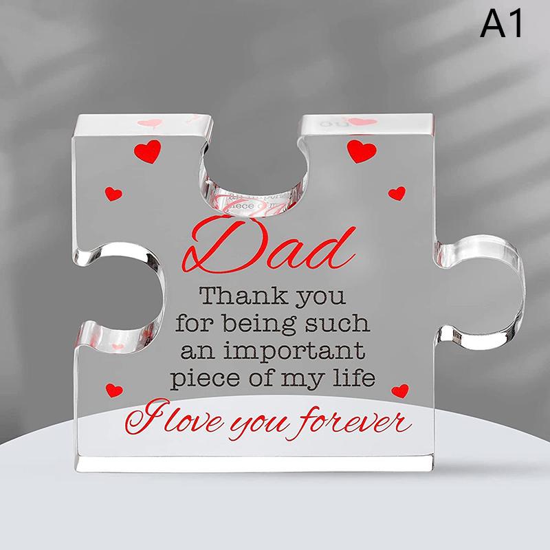 Прозрачные акриловые украшения, подарки для пап, головоломка в форме сердца, акриловая табличка для папы, день рождения, день отца, благодарственная цитата, благословение A1