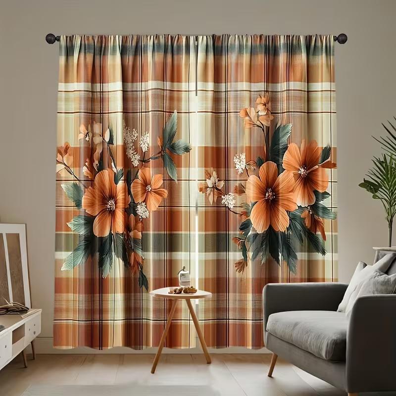 2Pcs Retro checkered flower print curtains,suitable for bedroom,living room kitchen decoration,home decoration,window decoration 14Wx39L(35x100CM)x2&Rod Pocket
2Pcs Retro checkered flower print curtains,suitable for bedroom,living room kitchen decoration,home decoration,window decoration 14Wx39L(35x100CM)x2&Rod Pocket