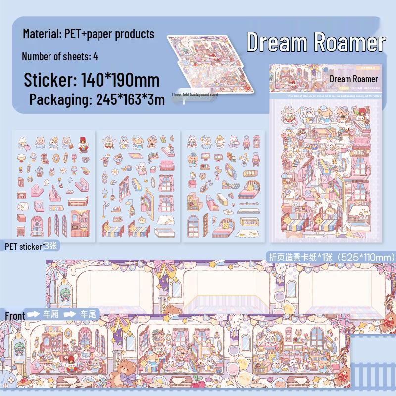 Zoo-Themed Fold-Out Scenery Stickers: Small Class Train Series (4 Styles) - Original Material Decoration
Zoo-Themed Fold-Out Scenery Stickers: Small Class Train Series (4 Styles) - Original Material Decoration