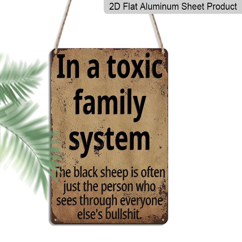 2D Flat, Vintage Metal Wall Sign with Humorous Toxic Family System Quote - 8x12 Inch Rustic Aluminium Art for Home, Bar, for Man Cave Decor 20*30cm
2D Flat, Vintage Metal Wall Sign with Humorous Toxic Family System Quote - 8x12 Inch Rustic Aluminium Art for Home, Bar, for Man Cave Decor 20*30cm