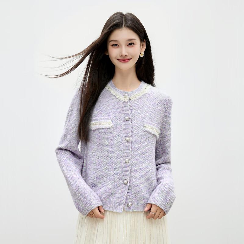 Classic Round Neck Pearl Button Knitted Cardigan L
Classic Round Neck Pearl Button Knitted Cardigan L