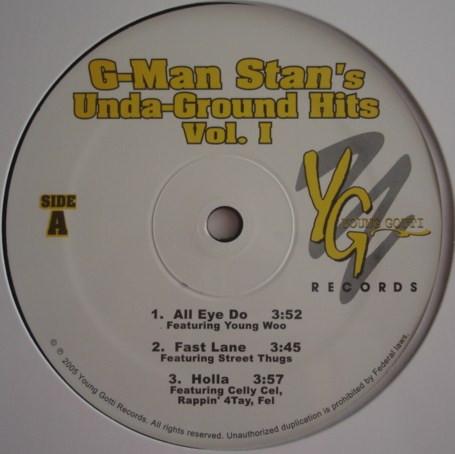 12inch Record GMAN STAN Gman Stans Undaground Hits Vol. YG001 YOUNG GOTTI 2005 US Rap HipHopRB Used
12inch Record GMAN STAN Gman Stans Undaground Hits Vol. YG001 YOUNG GOTTI 2005 US Rap HipHopRB Used