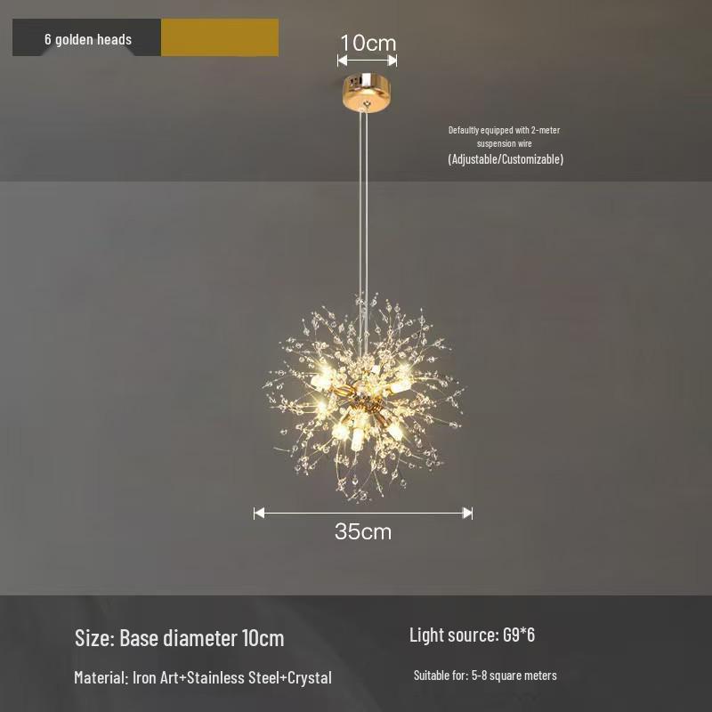 Люстра из хрусталя «Одуванчик»: Роскошный светильник для гостиной в скандинавском стиле No bulbs
Люстра из хрусталя «Одуванчик»: Роскошный светильник для гостиной в скандинавском стиле No bulbs