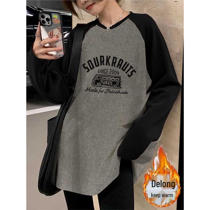 Colorblock Fleece Long Sleeve Women s T-shirt - Casual, Loose Fit, Mid-Length, Flannel Lining M 40-53 kg
Colorblock Fleece Long Sleeve Women s T-shirt - Casual, Loose Fit, Mid-Length, Flannel Lining M 40-53 kg