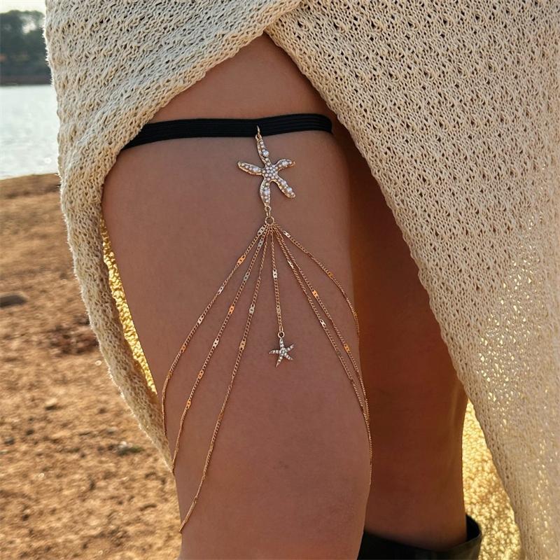 Boho Elastic Band Starfish Pearl Leg Thigh Chain for Women Summer Beach Sexy Tassel Multilayer Adjustable Body Jewelry Accessory
Boho Elastic Band Starfish Pearl Leg Thigh Chain for Women Summer Beach Sexy Tassel Multilayer Adjustable Body Jewelry Accessory