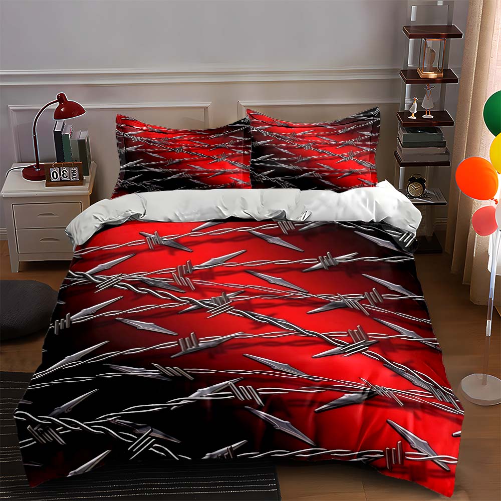 Barbed wire motif. Bedding Duvet cover sets Duvet covers Pillowcases gifts (1 * Duvet Cover 2 * Pillowcases, without duvet insert) 135x200cm
Barbed wire motif. Bedding Duvet cover sets Duvet covers Pillowcases gifts (1 * Duvet Cover 2 * Pillowcases, without duvet insert) 135x200cm