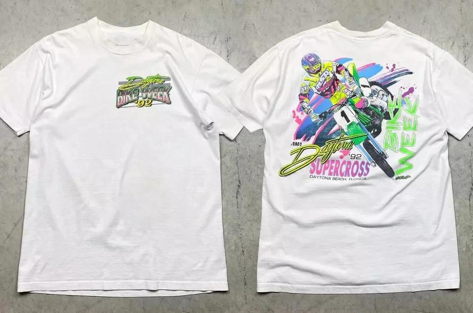 Vintage 1992 Daytona Supercross T-Shirt Featuring Mike Larocco 2 sided L
Vintage 1992 Daytona Supercross T-Shirt Featuring Mike Larocco 2 sided L