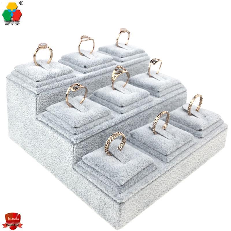Trapezoidal Velvet Jewelry Display Tray with 9-Ring Holder and Ice Flower Design See picture for detailed dimensions
Trapezoidal Velvet Jewelry Display Tray with 9-Ring Holder and Ice Flower Design See picture for detailed dimensions