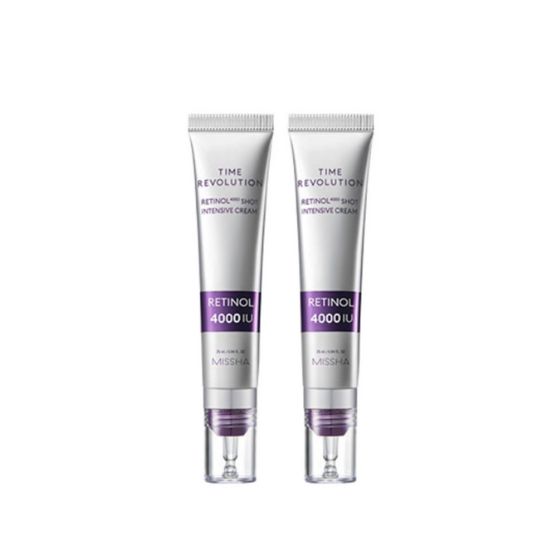 MISSHA Time Revolution Retinol 4000 Shot Intensive Cream Anti-Aging Wrinkle Care Retinol Cream 25ml x2
MISSHA Time Revolution Retinol 4000 Shot Intensive Cream Anti-Aging Wrinkle Care Retinol Cream 25ml x2