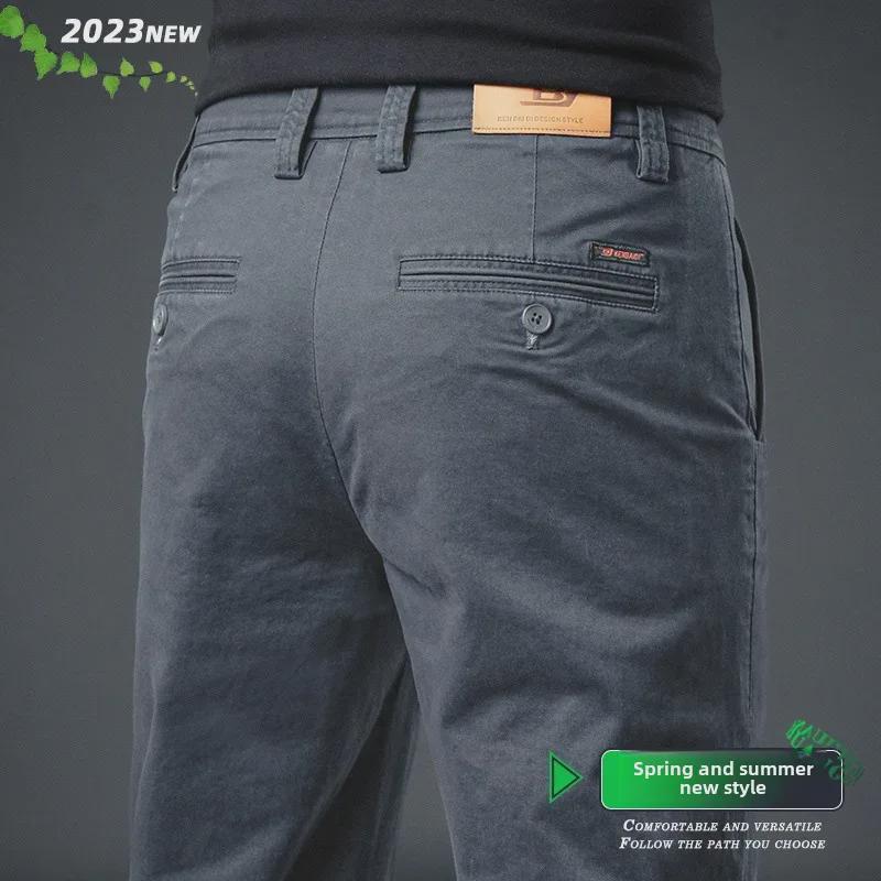 Men s Spring & Autumn Gray Elastic Cotton Pants - Straight, Casual, Business Style 32 
Men s Spring & Autumn Gray Elastic Cotton Pants - Straight, Casual, Business Style 32