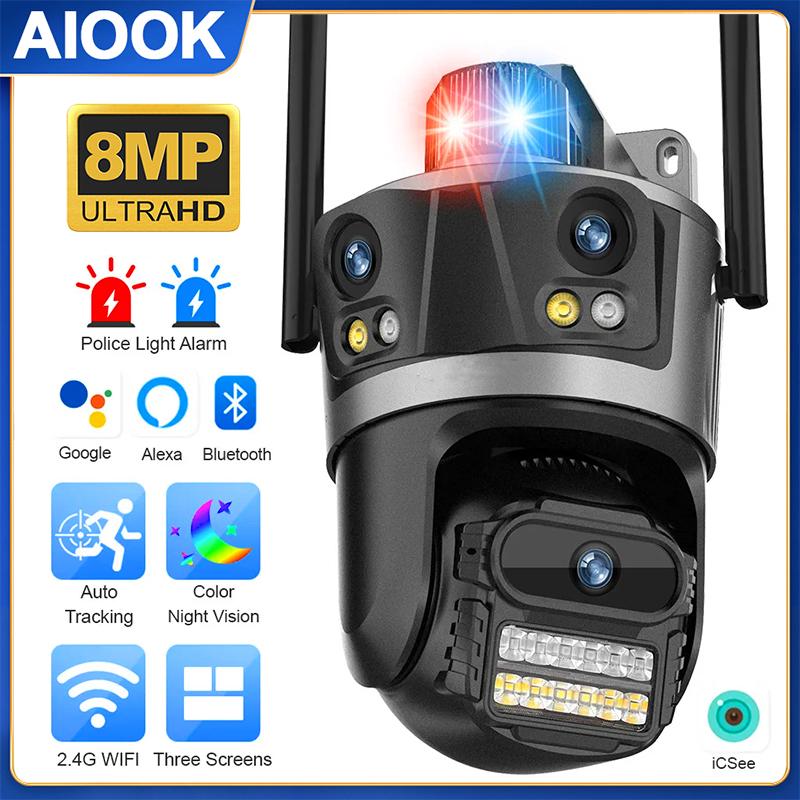 AIOOK Трехэкранная Wi-Fi IP-камера Уличная Водонепроницаемая HD 8MP Тройная линза PTZ Освещение Сигнализация Автоматическое отслеживание Двусторонняя аудиокамера Домофон Приложение ICSee
AIOOK Трехэкранная Wi-Fi IP-камера Уличная Водонепроницаемая HD 8MP Тройная линза PTZ Освещение Сигнализация Автоматическое отслеживание Двусторонняя аудиокамера Домофон Приложение ICSee