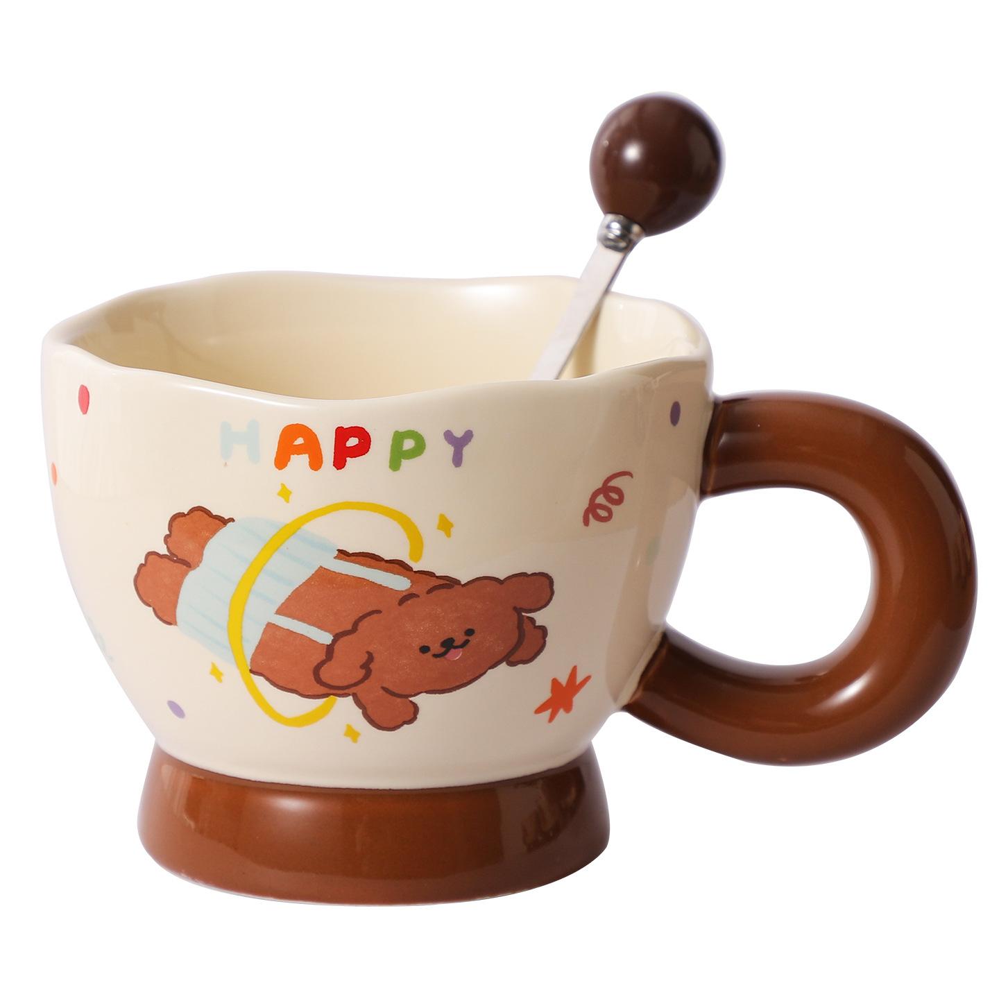 Dopamine ceramic mug cute wind coffee cup drinking cup office household milk cup with spoon 330ml
Dopamine ceramic mug cute wind coffee cup drinking cup office household milk cup with spoon 330ml
