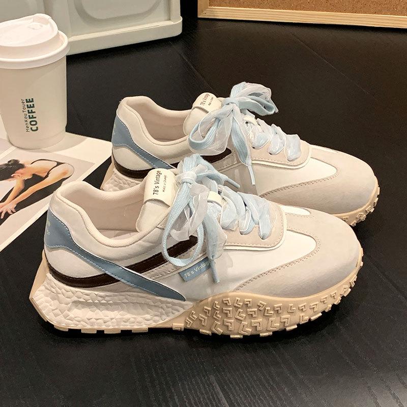 Dexun women s spring new thick-soled versatile color matching ribbon heightening dad shoes Forrest Gump ballet sneakers women 35
Dexun women s spring new thick-soled versatile color matching ribbon heightening dad shoes Forrest Gump ballet sneakers women 35