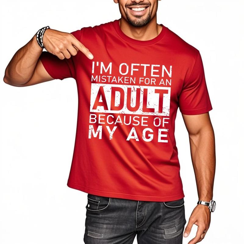 Oversized Summer Boys tshirt Im Often Mistaken For An Adult Because Of My Age Short Sleeve Adult Crew Neck Tees Man Tee Shirt S
Oversized Summer Boys tshirt Im Often Mistaken For An Adult Because Of My Age Short Sleeve Adult Crew Neck Tees Man Tee Shirt S