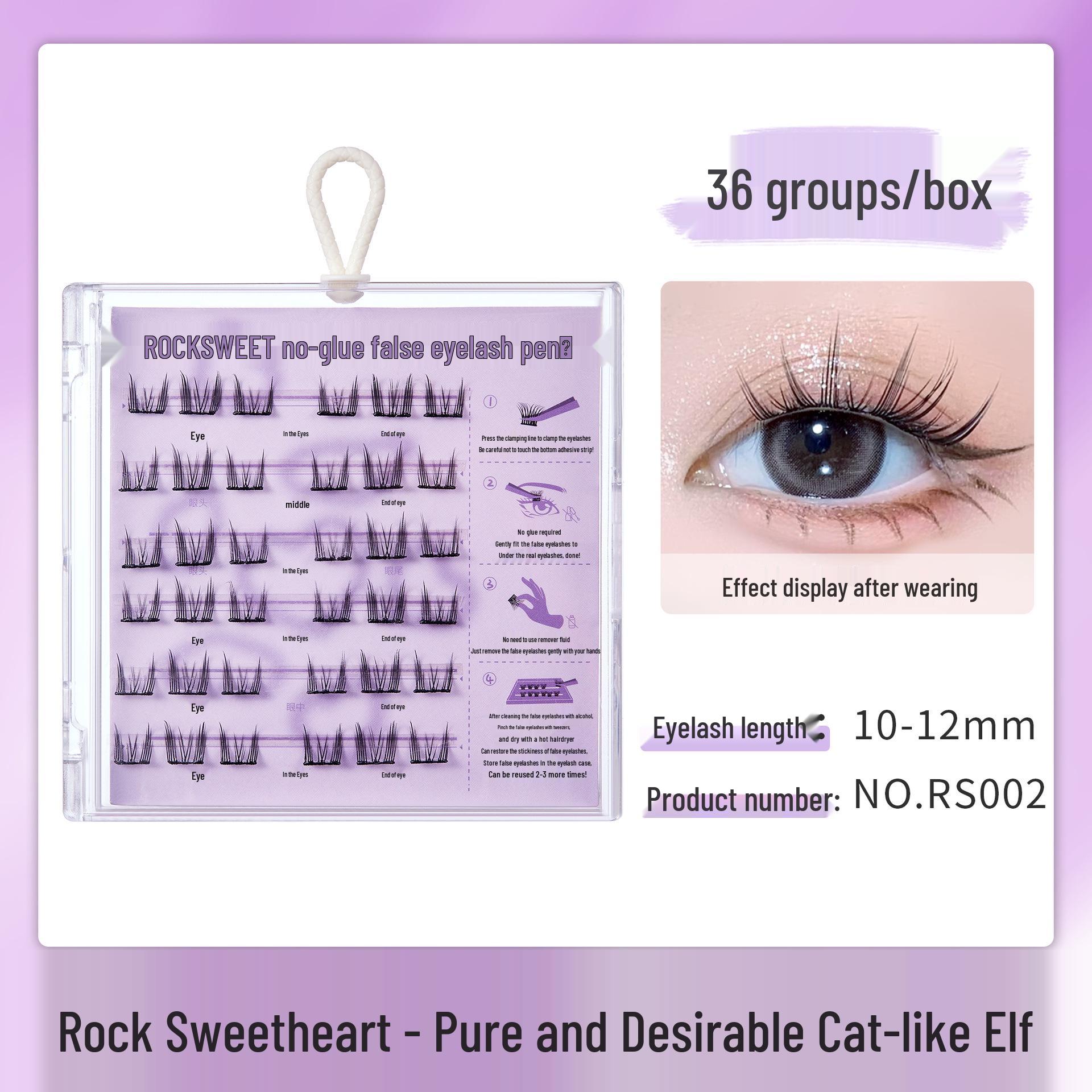 Rock Sweetheart Glue-Free False Eyelashes - Lazy Cat Elf Natural Dense Sunflower Clusters Single Box
Rock Sweetheart Glue-Free False Eyelashes - Lazy Cat Elf Natural Dense Sunflower Clusters Single Box