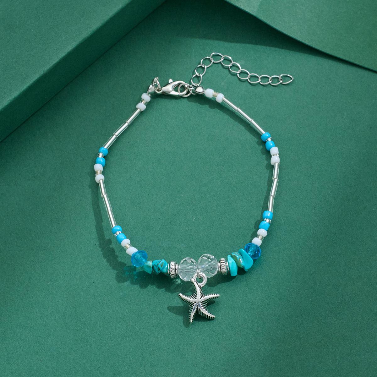 Bohemian Starfish Bracelet: Natural Stone & Seashell Beaded Anklet
Bohemian Starfish Bracelet: Natural Stone & Seashell Beaded Anklet