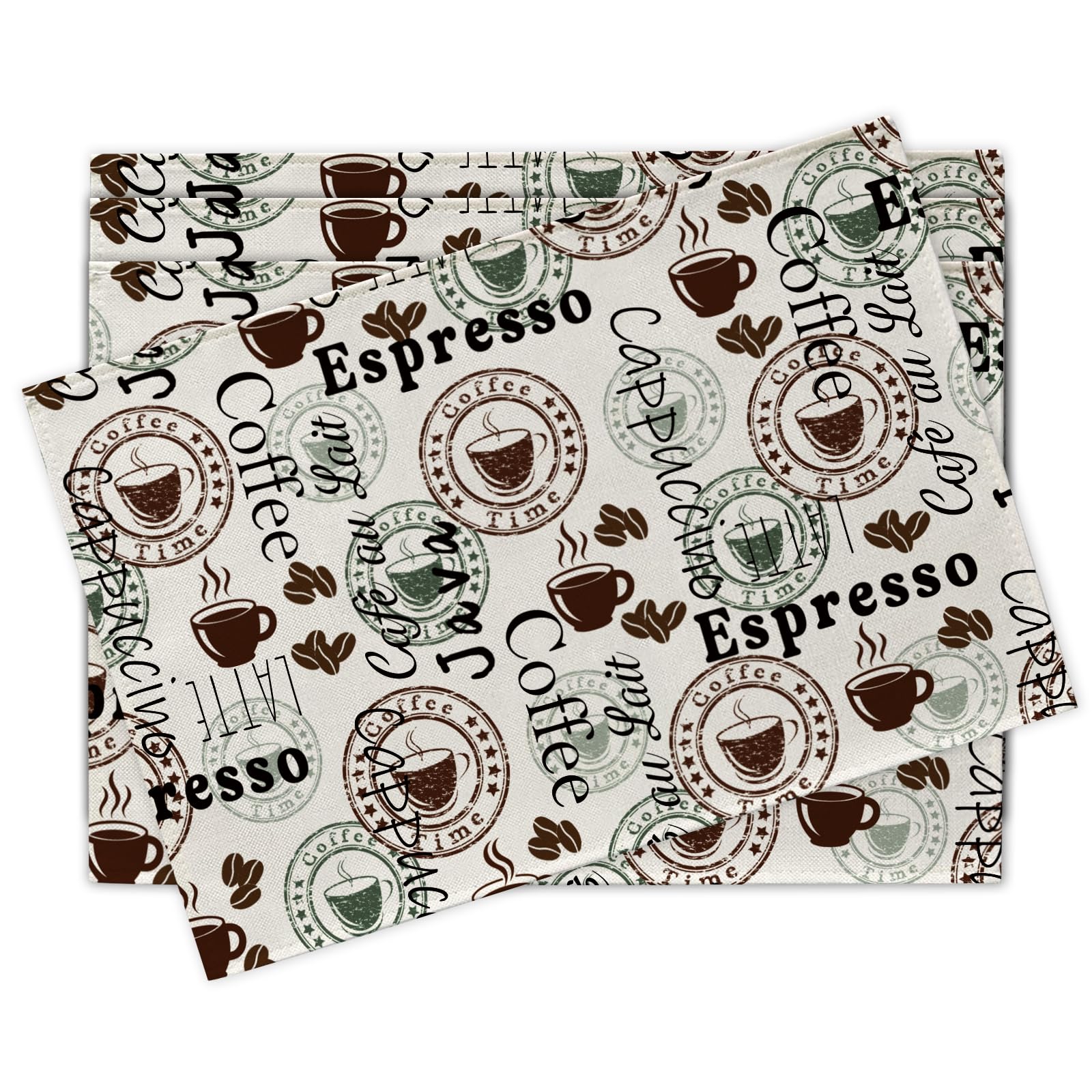 Vintage Coffee Placemats Set of 4, Retro Espresso Java Cappuccino Cafe Au Lait Dining Place Mats Table Decor 4Pcs-12 X18
Vintage Coffee Placemats Set of 4, Retro Espresso Java Cappuccino Cafe Au Lait Dining Place Mats Table Decor 4Pcs-12 X18