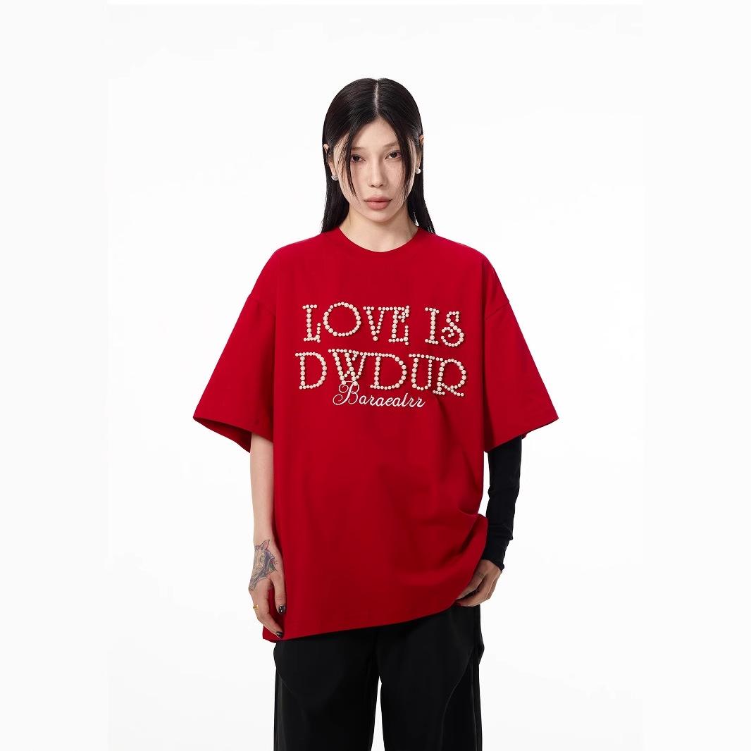 2025 Unisex Retro 3D Pearl Letter Short-Sleeve T-Shirt – High-End Round Neck Design Large
2025 Unisex Retro 3D Pearl Letter Short-Sleeve T-Shirt – High-End Round Neck Design Large
