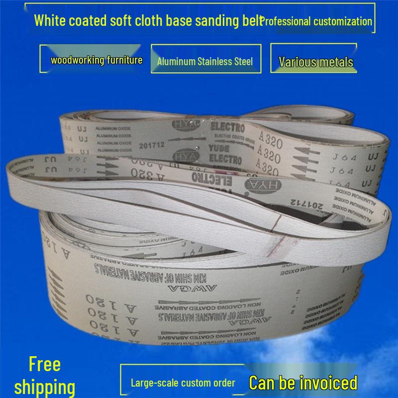 Imported J64 White Coated Sanding Belt with Soft Cloth Backing, Ideal for Woodworking and Polishing - Sizes 4000x100 and 2100x50
Imported J64 White Coated Sanding Belt with Soft Cloth Backing, Ideal for Woodworking and Polishing - Sizes 4000x100 and 2100x50