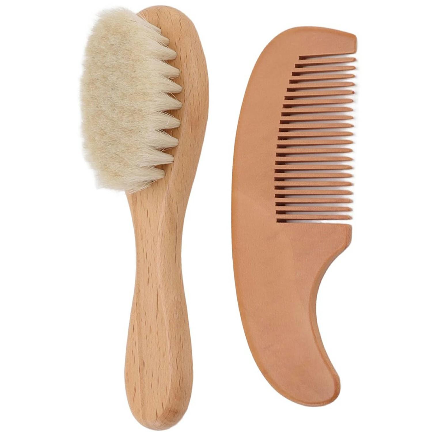 Small Baby Wool Brush and Curved Comb Set Goat Hair Brush For Newborn Scalp Massage Gentle Grooming A
Small Baby Wool Brush and Curved Comb Set Goat Hair Brush For Newborn Scalp Massage Gentle Grooming A