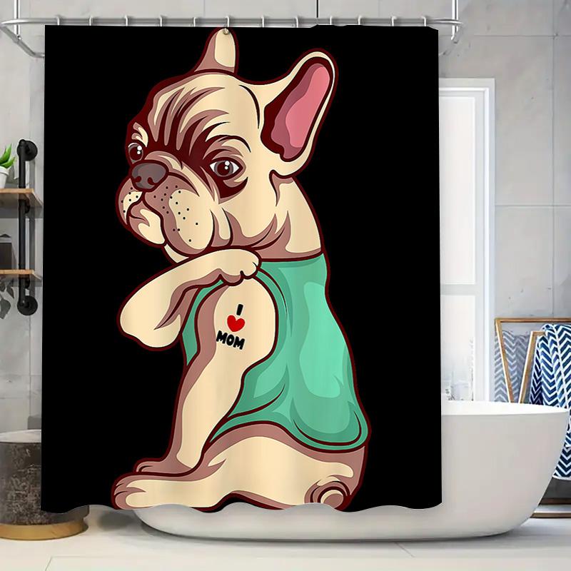 Stylish Cartoon Dog Shower Curtain Decorate Your Bathroom With This Adorable French Bulldog Design W60H190(CM)-1 Pcs
Stylish Cartoon Dog Shower Curtain Decorate Your Bathroom With This Adorable French Bulldog Design W60H190(CM)-1 Pcs