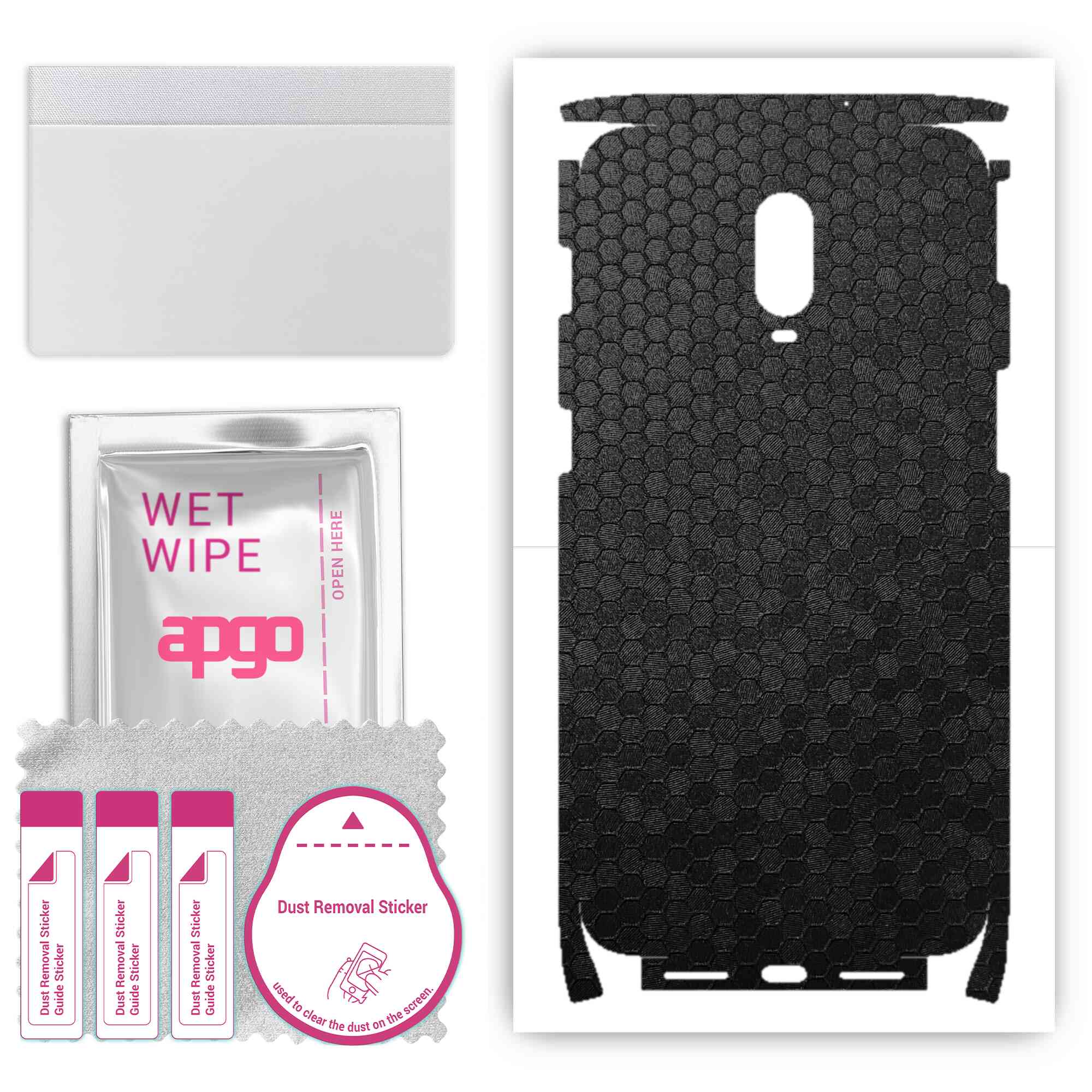 Apgo Protective Skin Sticker for the back+sides compatible with OnePlus 6T, Full Wrap Film, Foil, Vinyl - Pattern Black Honeycomb
Apgo Protective Skin Sticker for the back+sides compatible with OnePlus 6T, Full Wrap Film, Foil, Vinyl - Pattern Black Honeycomb