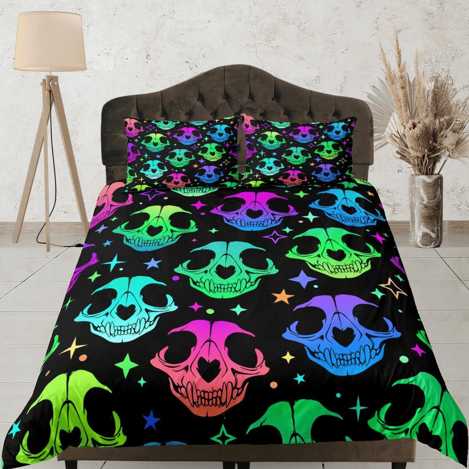 Neon Skull Duvet Cover Set, Gothic Bedroom Set, Aesthetic Dorm Bedding, Colorful Quilt Cover, Halloween Bedspread, Custom Size Bedding 135x200cm
Neon Skull Duvet Cover Set, Gothic Bedroom Set, Aesthetic Dorm Bedding, Colorful Quilt Cover, Halloween Bedspread, Custom Size Bedding 135x200cm