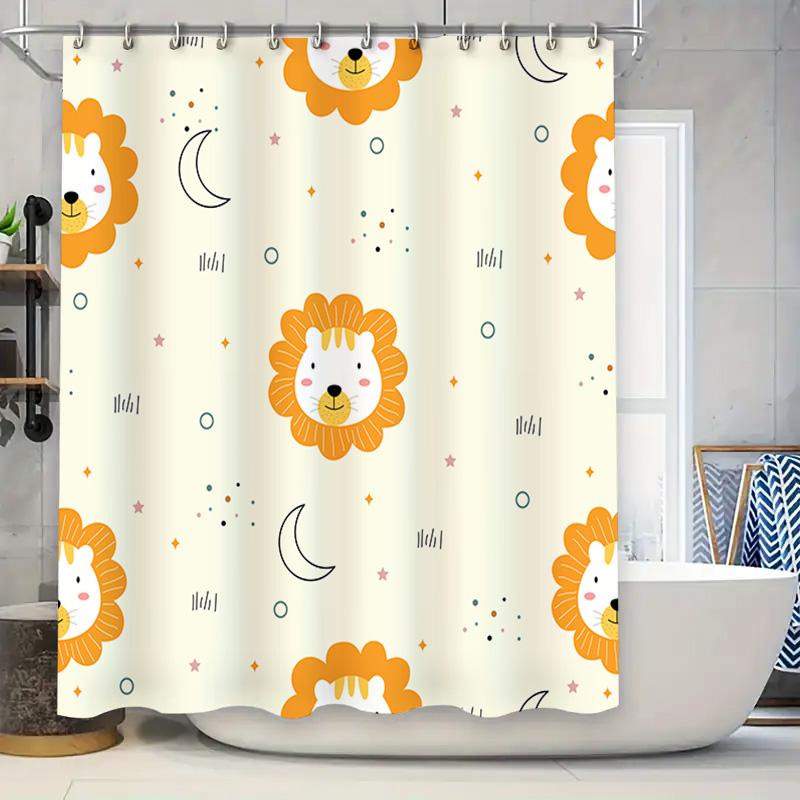 Charming Kids Shower Curtain Super Soft Cartoon Animal Print In Yellow With Moon Stars Background For Bathroom Decorations Size: W60H190(CM)-1 Pcs
Charming Kids Shower Curtain Super Soft Cartoon Animal Print In Yellow With Moon Stars Background For Bathroom Decorations Size: W60H190(CM)-1 Pcs