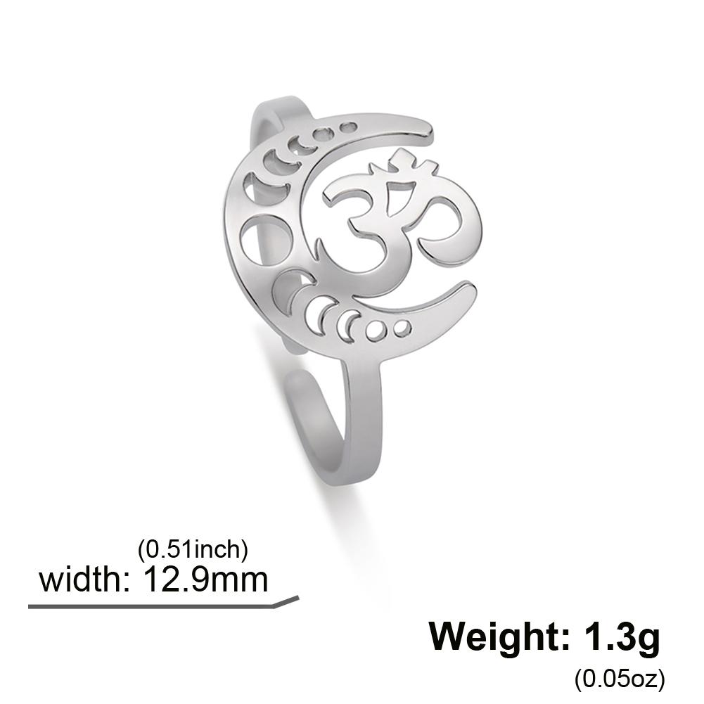 LIKGREAT Celtics Knot Moon Phase Ring Stainless Steel Crescent Trinity Women Men Open Finger Rings Amulet Jewelry Gift resizable
LIKGREAT Celtics Knot Moon Phase Ring Stainless Steel Crescent Trinity Women Men Open Finger Rings Amulet Jewelry Gift resizable
