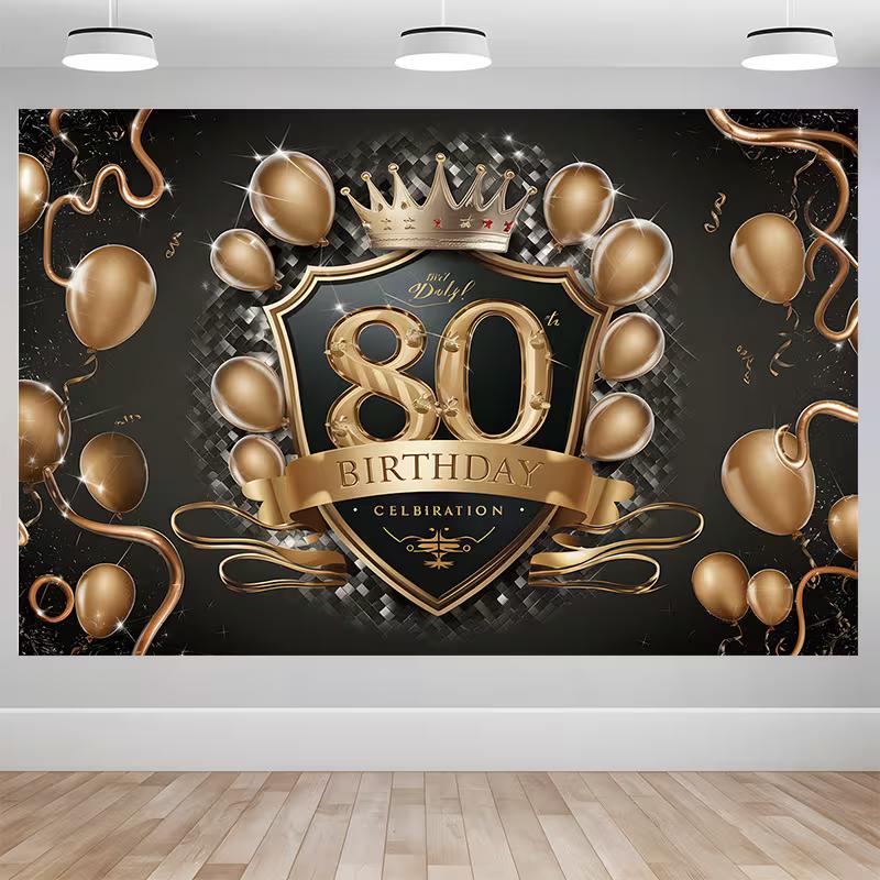 2D Black Gold 80th Birthday Photography Backdrop, Adult Birthday Decor 47.2x31.5inch/120*80cm
2D Black Gold 80th Birthday Photography Backdrop, Adult Birthday Decor 47.2x31.5inch/120*80cm