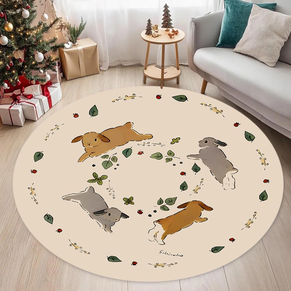 Cute Rabbit Round Carpet Ethnic Style Flowers Bunny Area Rug Soft Non-slip Animal Home Decor Floor Mat Holiday Living Room Decor 80cm
Cute Rabbit Round Carpet Ethnic Style Flowers Bunny Area Rug Soft Non-slip Animal Home Decor Floor Mat Holiday Living Room Decor 80cm