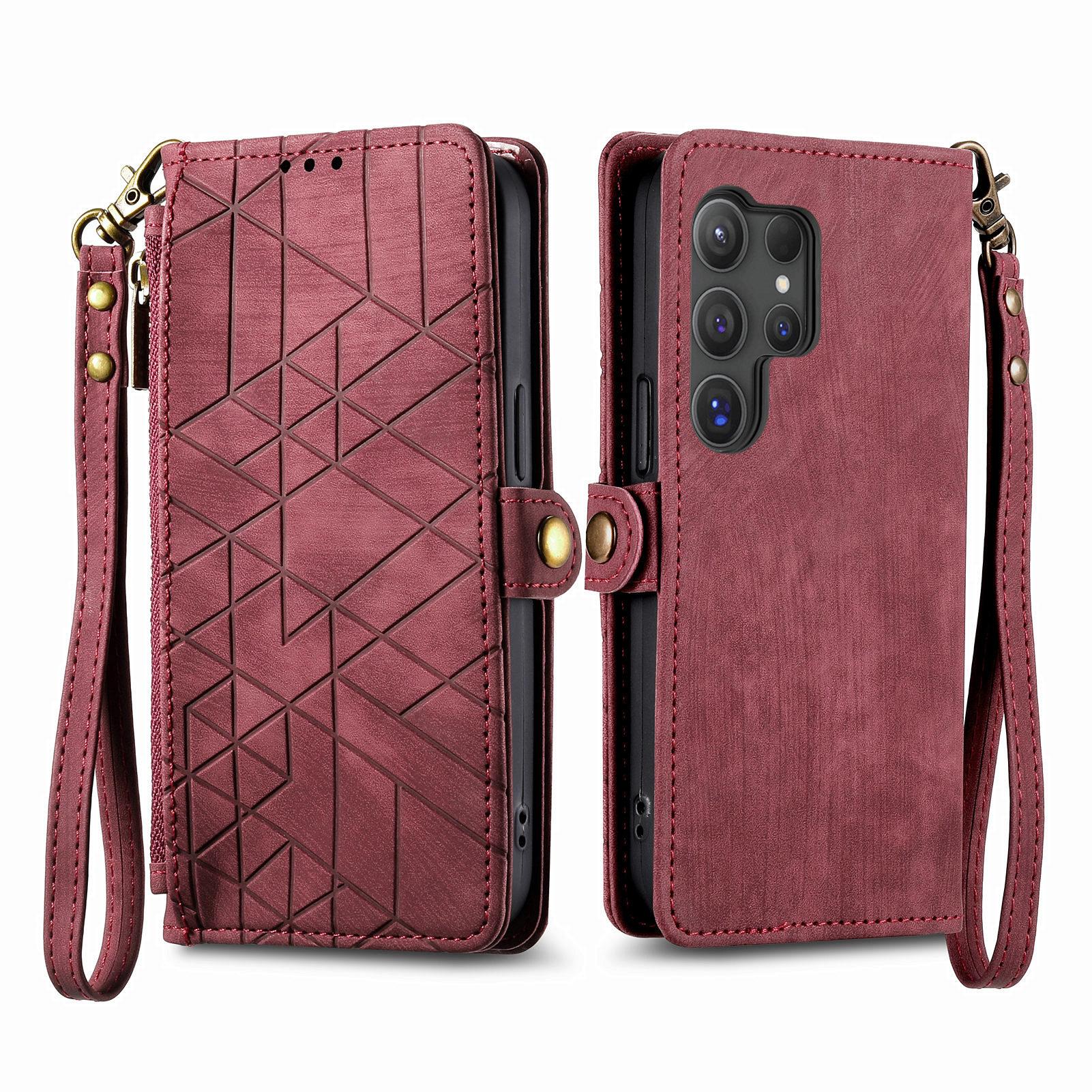 For Samsung Galaxy S25 Ultra Zipper Wallet Case Geometry Lines Leather Phone Cover with Strap Light Purple
For Samsung Galaxy S25 Ultra Zipper Wallet Case Geometry Lines Leather Phone Cover with Strap Light Purple