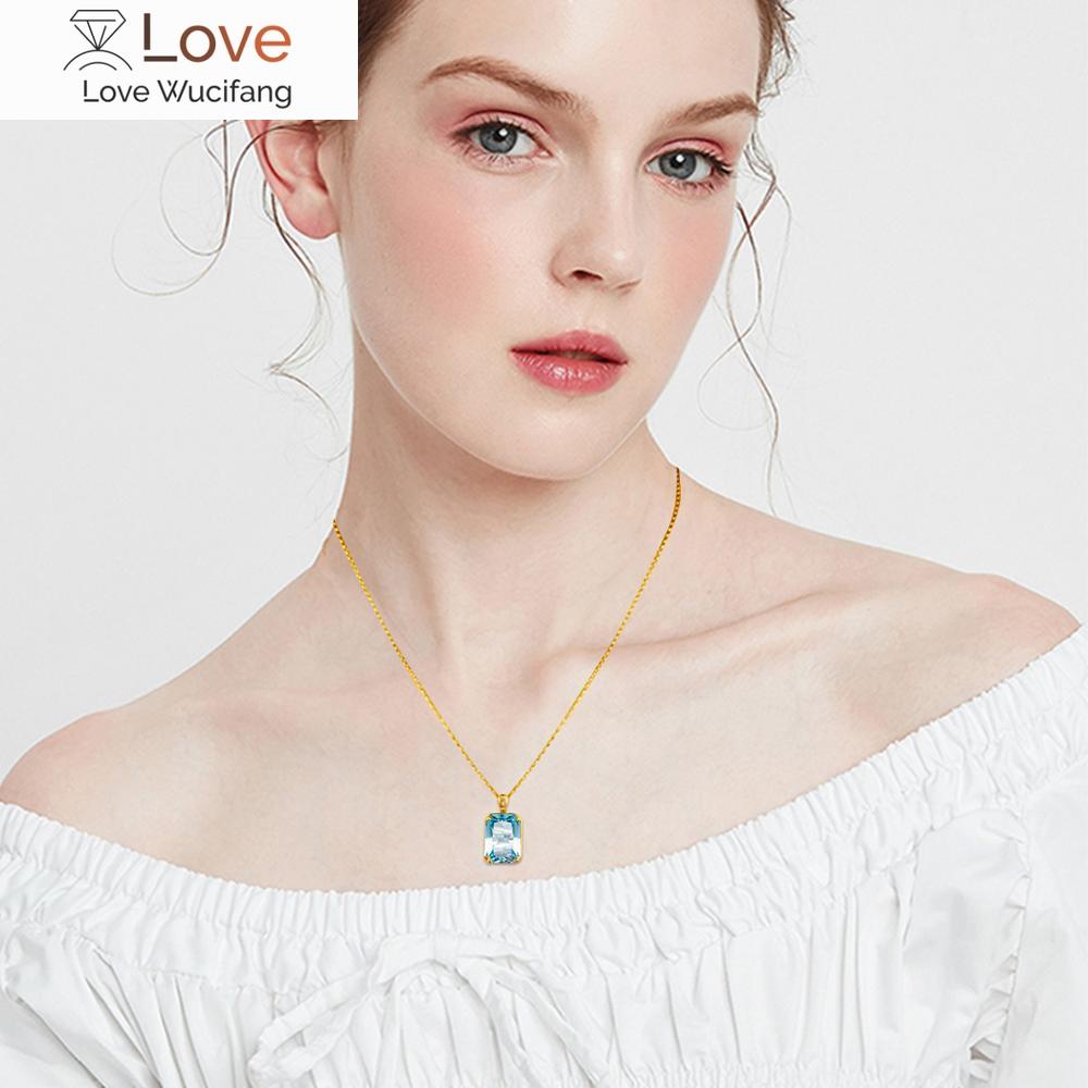 Ожерелье Szjinao Aquamarine с подвеской для женщин, 14-каратное золото, подвески из драгоценных камней, прямоугольные серебряные украшения в стиле викингов, подарок на помолвку цитриновый 
Ожерелье Szjinao Aquamarine с подвеской для женщин, 14-каратное золото, подвески из драгоценных камней, прямоугольные серебряные украшения в стиле викингов, подарок на помолвку цитриновый