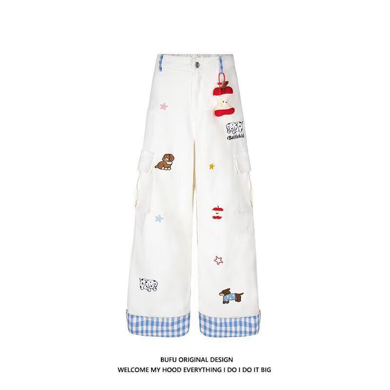 Unisex Retro Plaid Turn-up Workwear Pocket Pants - Autumn Casual Wide-leg Trousers with Embroidery Large белый
Unisex Retro Plaid Turn-up Workwear Pocket Pants - Autumn Casual Wide-leg Trousers with Embroidery Large белый