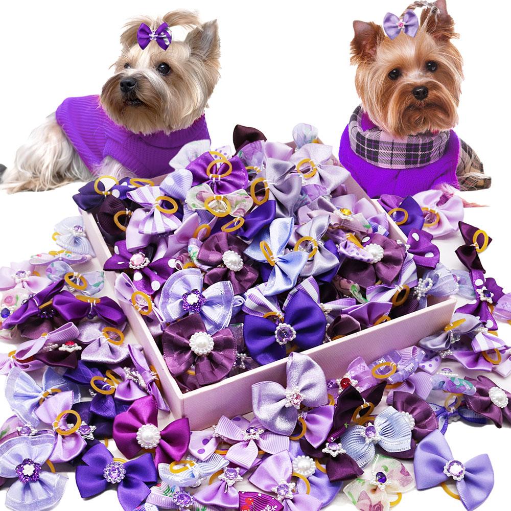 Handmade Puppy Bows 10/20PCS New Dog Bows With Rubber Bands Purple Series Dog Bowknots Pet Hair Accessories For Small Dogs 10PCS
Handmade Puppy Bows 10/20PCS New Dog Bows With Rubber Bands Purple Series Dog Bowknots Pet Hair Accessories For Small Dogs 10PCS