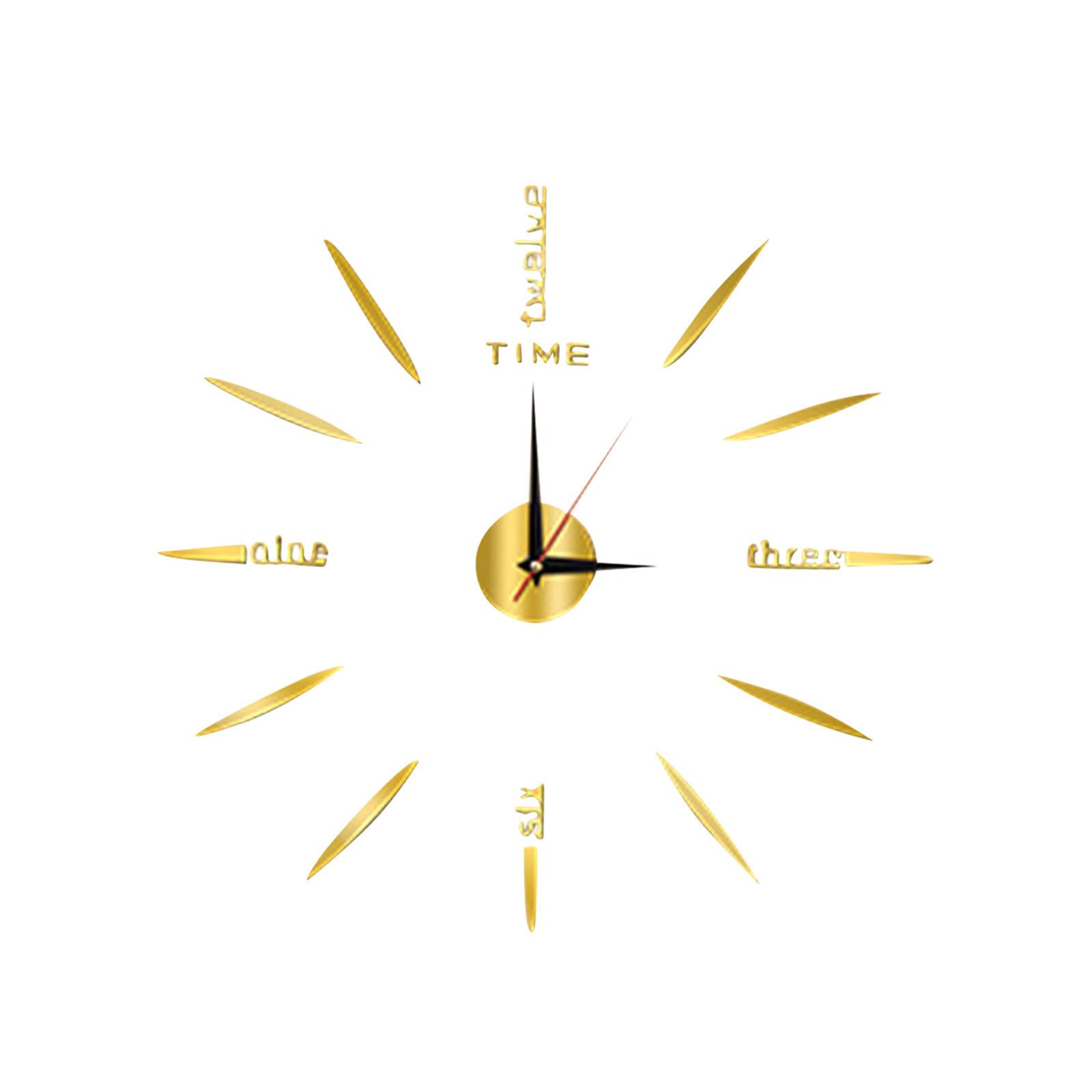 Безрамные настенные часы «сделай сам», акриловое зеркало, настенные часы, декоративная наклейка, цифровые часы, домашний комплект часов «сделай сам», 40 см One Size золотой