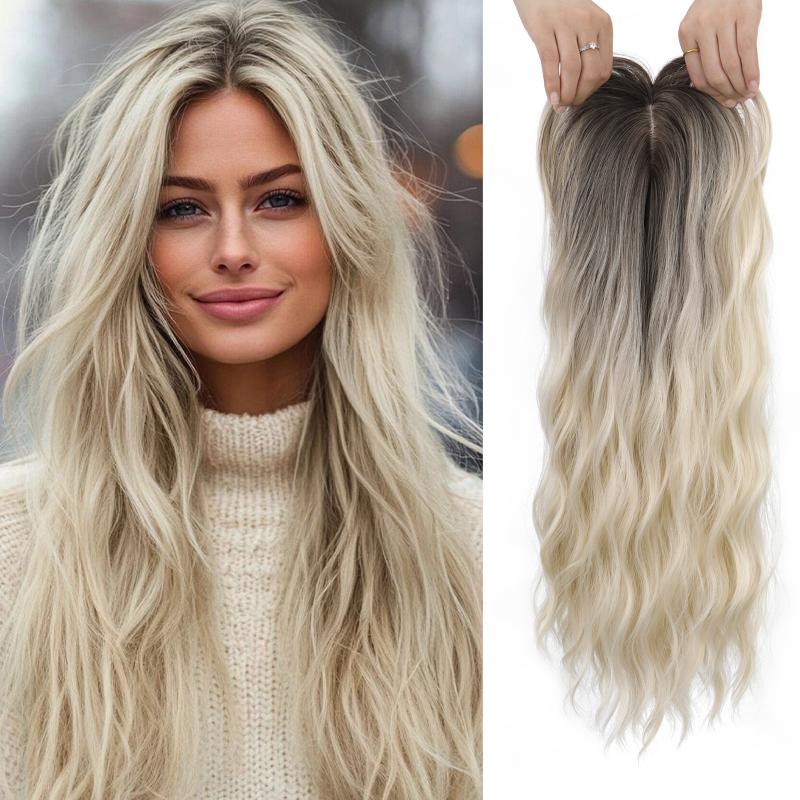 Synthetic Long Wave Hair Topper for Women 22Inch Long Curly Hairpiece With Side Bangs 360° 3D Toppers For Thinning Hair
Synthetic Long Wave Hair Topper for Women 22Inch Long Curly Hairpiece With Side Bangs 360° 3D Toppers For Thinning Hair