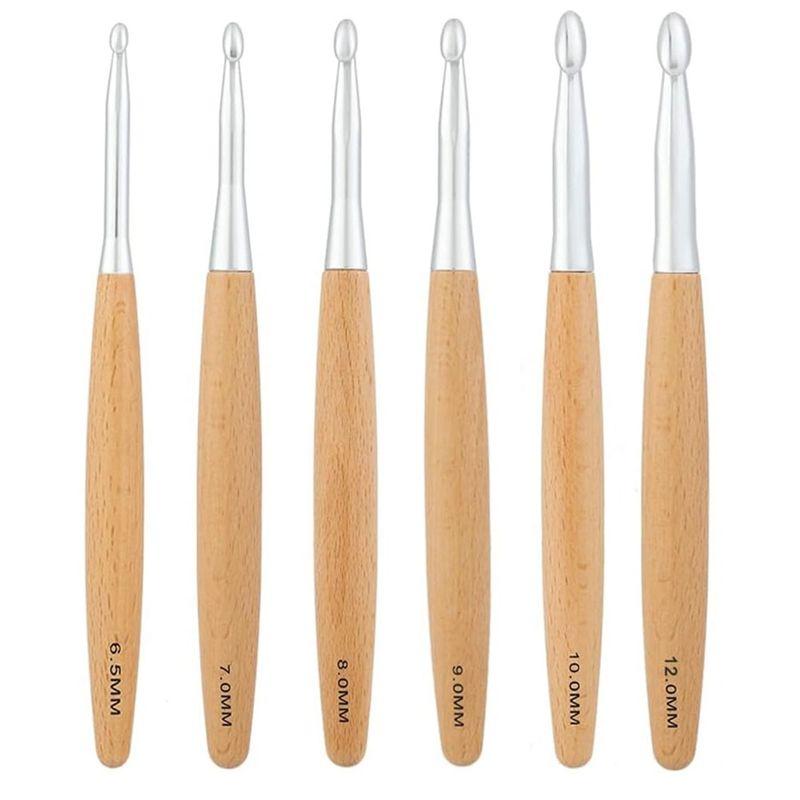 AEE2-Large Crochet Hooks Set 6.5Mm,7.0Mm,8.0Mm,9.0Mm,10.0Mm,12.0Mm, Beech Wood Handle Crochet Hooks
AEE2-Large Crochet Hooks Set 6.5Mm,7.0Mm,8.0Mm,9.0Mm,10.0Mm,12.0Mm, Beech Wood Handle Crochet Hooks