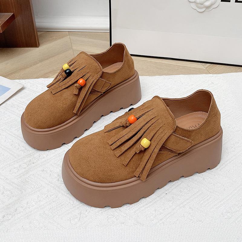 Retro niche suede heightening Boken shoes women s 2025 new fringed beaded fashionable versatile loafers 35
Retro niche suede heightening Boken shoes women s 2025 new fringed beaded fashionable versatile loafers 35