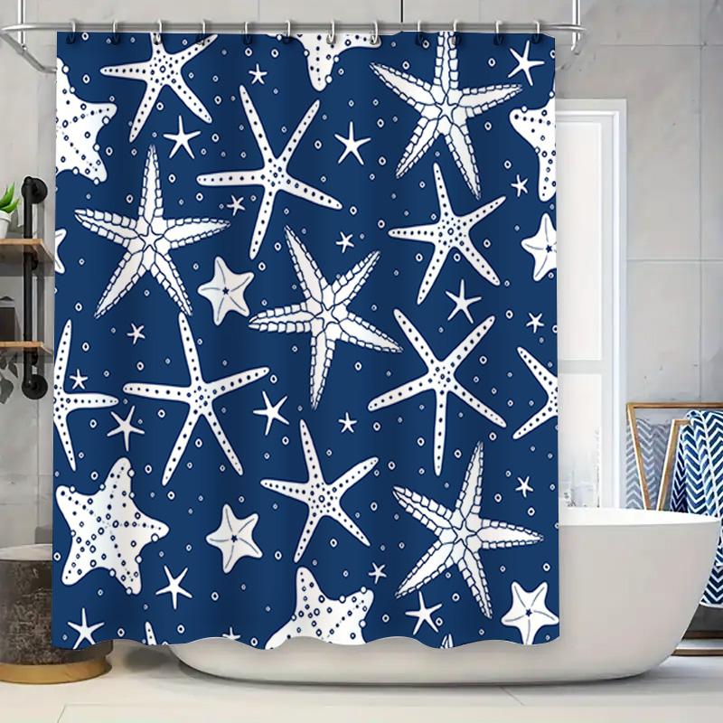 Nautical Blue White Starfish Shower Curtain Waterproof Home Bathroom Decor W60H190(CM)-1 Pcs
Nautical Blue White Starfish Shower Curtain Waterproof Home Bathroom Decor W60H190(CM)-1 Pcs