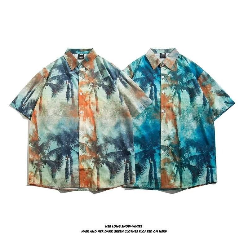 Летняя корейская мужская мода с коротким рукавом Гавайская рубашка Уличный дизайн кокосовой пальмы Повседневные рубашки с цветочным принтом Пляжный курорт Одежда зеленый Синий
Летняя корейская мужская мода с коротким рукавом Гавайская рубашка Уличный дизайн кокосовой пальмы Повседневные рубашки с цветочным принтом Пляжный курорт Одежда зеленый Синий