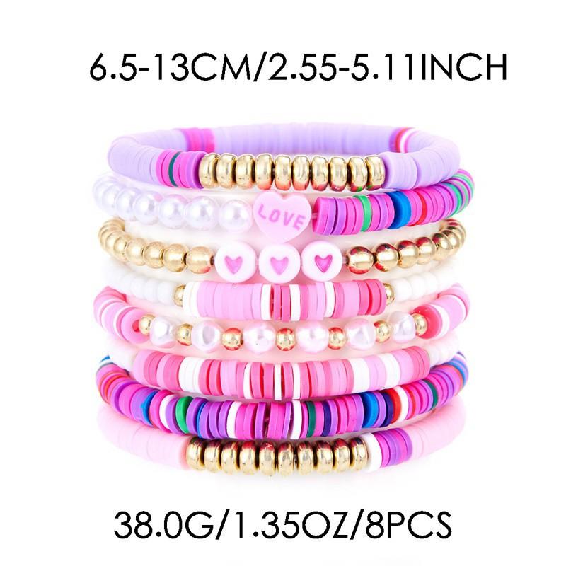 European and American style pink smiley face beaded bracelet set soft pottery elastic jewelry couple gift
European and American style pink smiley face beaded bracelet set soft pottery elastic jewelry couple gift