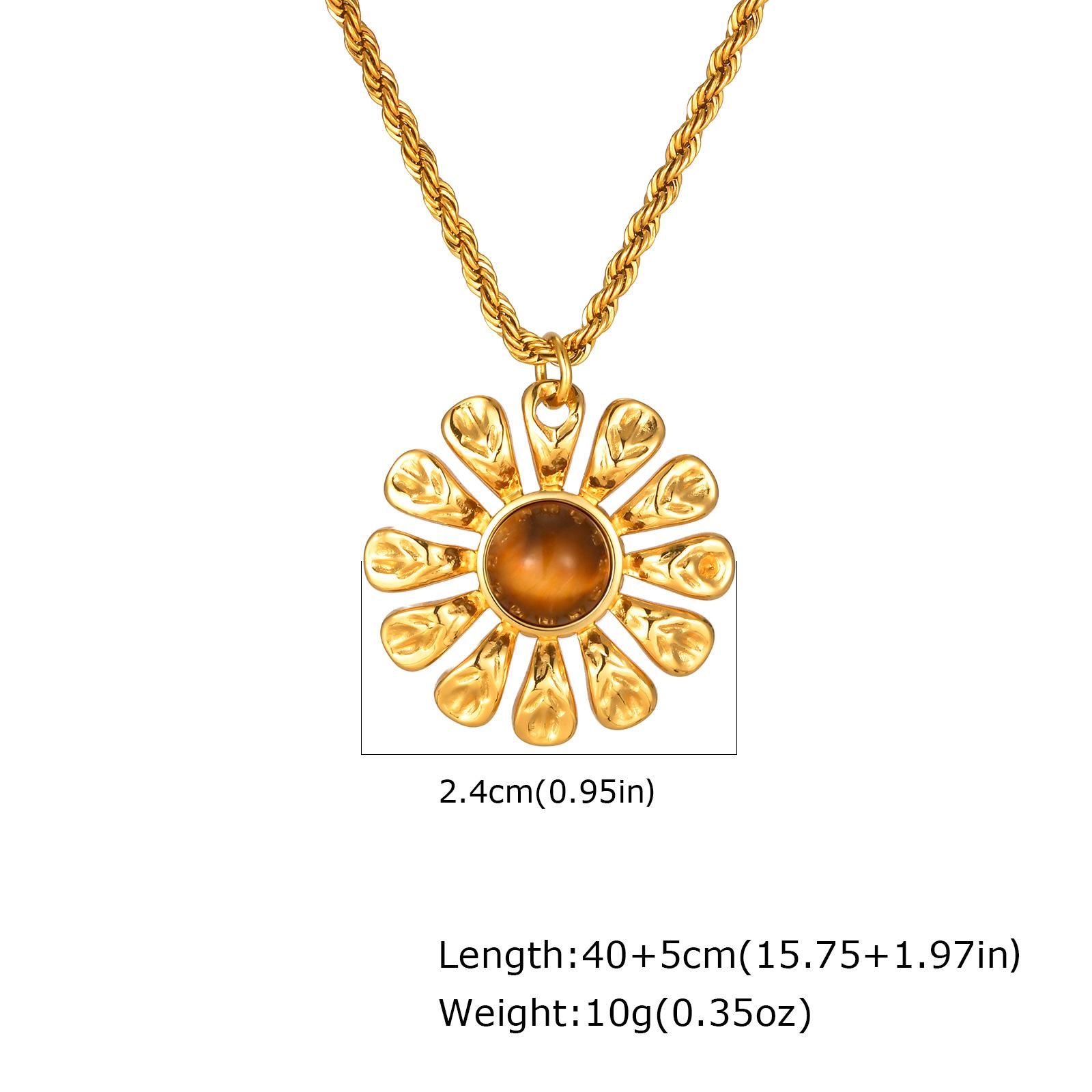 Retro Style Tiger S Eye Stone Flower Pendant Necklace Female, Stainless Steel Twist Chain Necklace 2669 золотой
Retro Style Tiger S Eye Stone Flower Pendant Necklace Female, Stainless Steel Twist Chain Necklace 2669 золотой