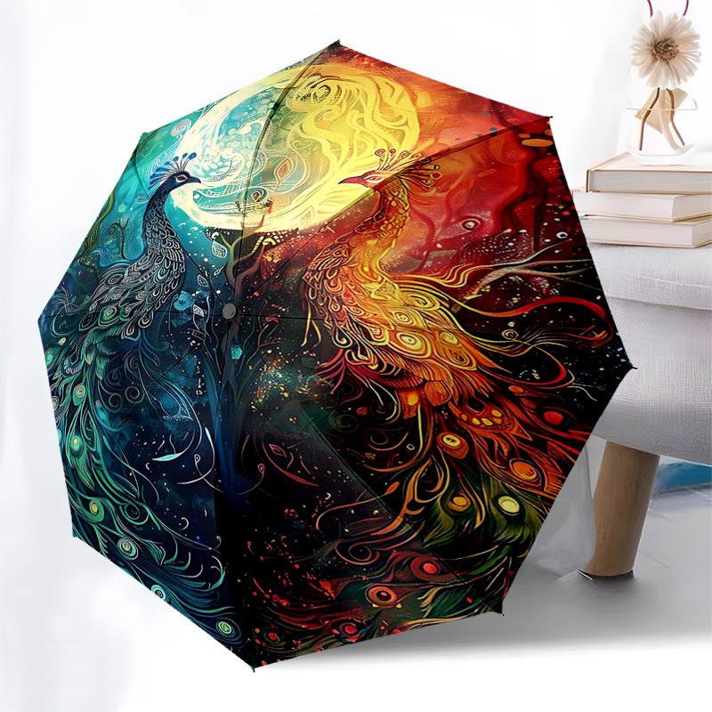 1pc Colorful Peacock Design Automatic Opening/Closing Umbrella, Portable Folding Design with Iron Frame, Outdoor, Gift for Fans, Travelers, Daily Use.
1pc Colorful Peacock Design Automatic Opening/Closing Umbrella, Portable Folding Design with Iron Frame, Outdoor, Gift for Fans, Travelers, Daily Use.