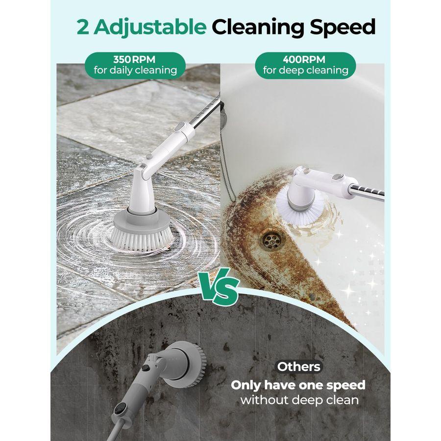 Electric Spin Scrubber Kh8, Upgrade Cordless Shower Scrubber 8 Replacement Head, 1.5H Bathroom Scrubber Dual Speed, Shower Clean перлина білого кольору
Electric Spin Scrubber Kh8, Upgrade Cordless Shower Scrubber 8 Replacement Head, 1.5H Bathroom Scrubber Dual Speed, Shower Clean перлина білого кольору