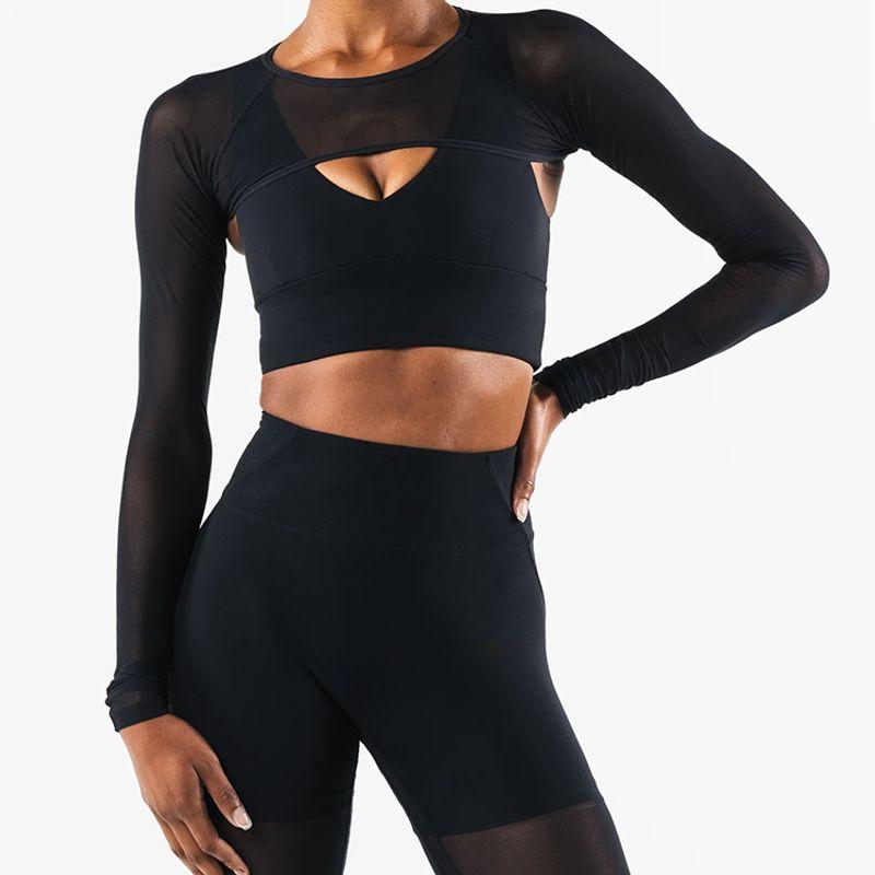 2025 New Arrival Fashion Long Sleeve with Chest Pad Mesh Yoga Clothing Top Fake Two-Piece Sports Workout Clothes Sexy Bubble Wrap Black(Fake Two-Piece with chest pad) L
2025 New Arrival Fashion Long Sleeve with Chest Pad Mesh Yoga Clothing Top Fake Two-Piece Sports Workout Clothes Sexy Bubble Wrap Black(Fake Two-Piece with chest pad) L