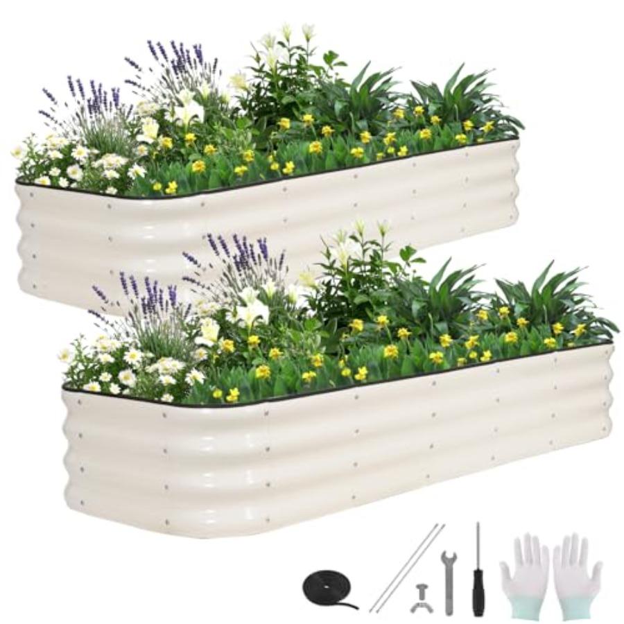 4 in 1 Galvanized Raised Garden Bed 6x2x1ft 2Packs Modular Planter Box Outdoor Metal Raised Bed Kit with Bracing Rods for Garde United States
4 in 1 Galvanized Raised Garden Bed 6x2x1ft 2Packs Modular Planter Box Outdoor Metal Raised Bed Kit with Bracing Rods for Garde United States