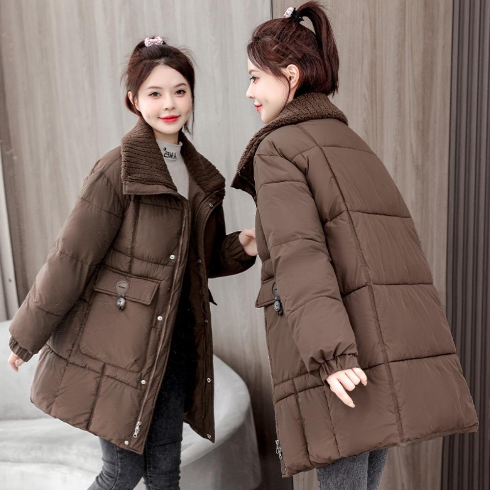 Winter new splicing thickened medium and long down cotton clothes women s loose cold-proof jacket L темно-коричневого
Winter new splicing thickened medium and long down cotton clothes women s loose cold-proof jacket L темно-коричневого