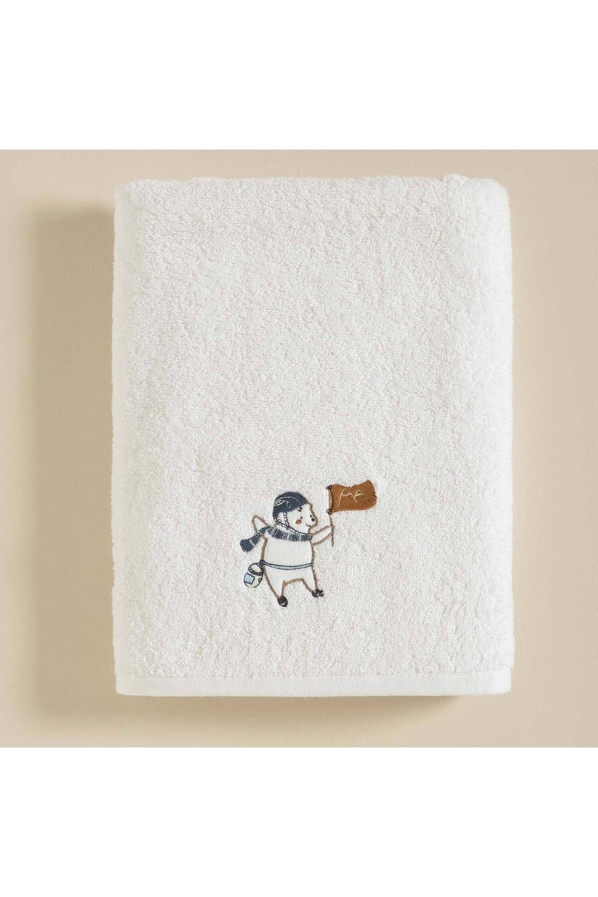 Банное полотенце Bear 70x130 см, белое